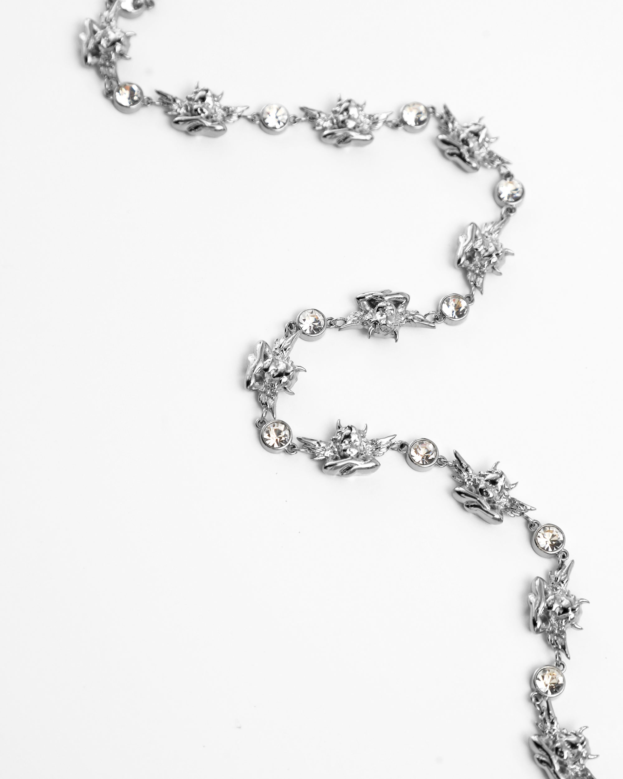 Crystal Clear Silver Necklace