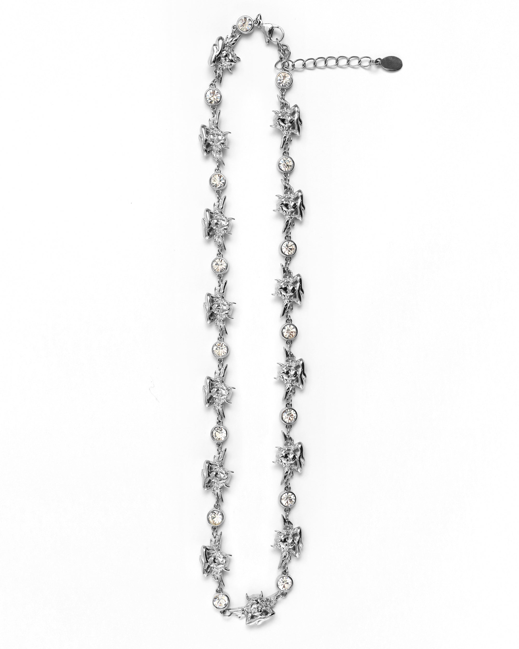 Crystal Clear Silver Necklace