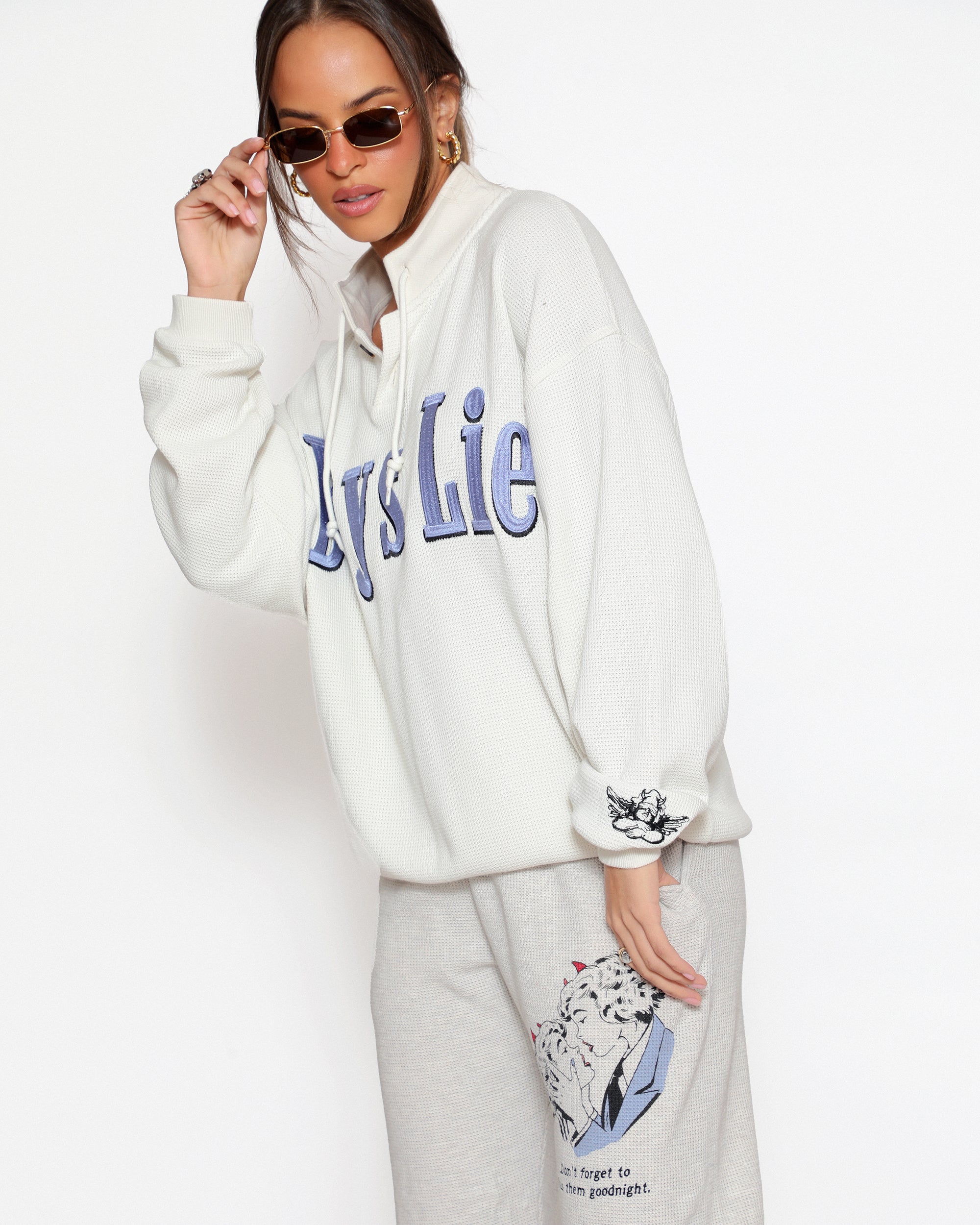 Smitten Henley Boyfriend Crewneck
