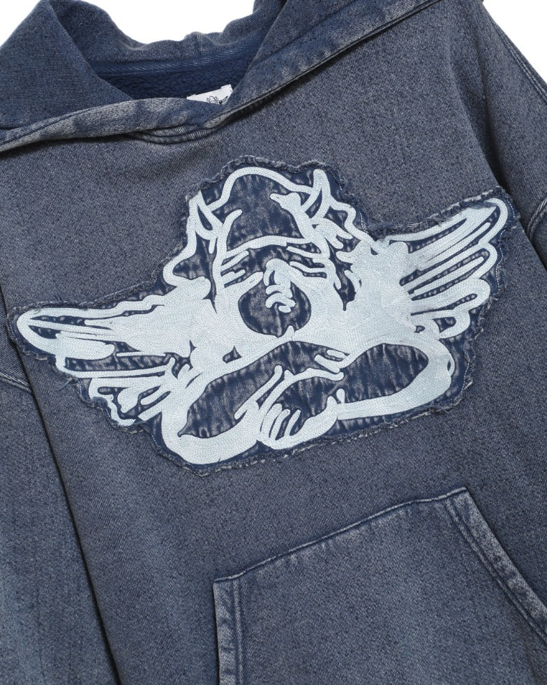 Blue Stitch Me Up Racer Hoodie