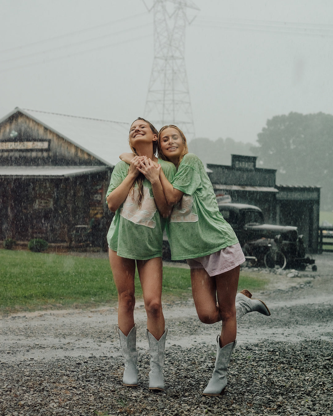 Green Stitch Me Up Boyfriend Tee