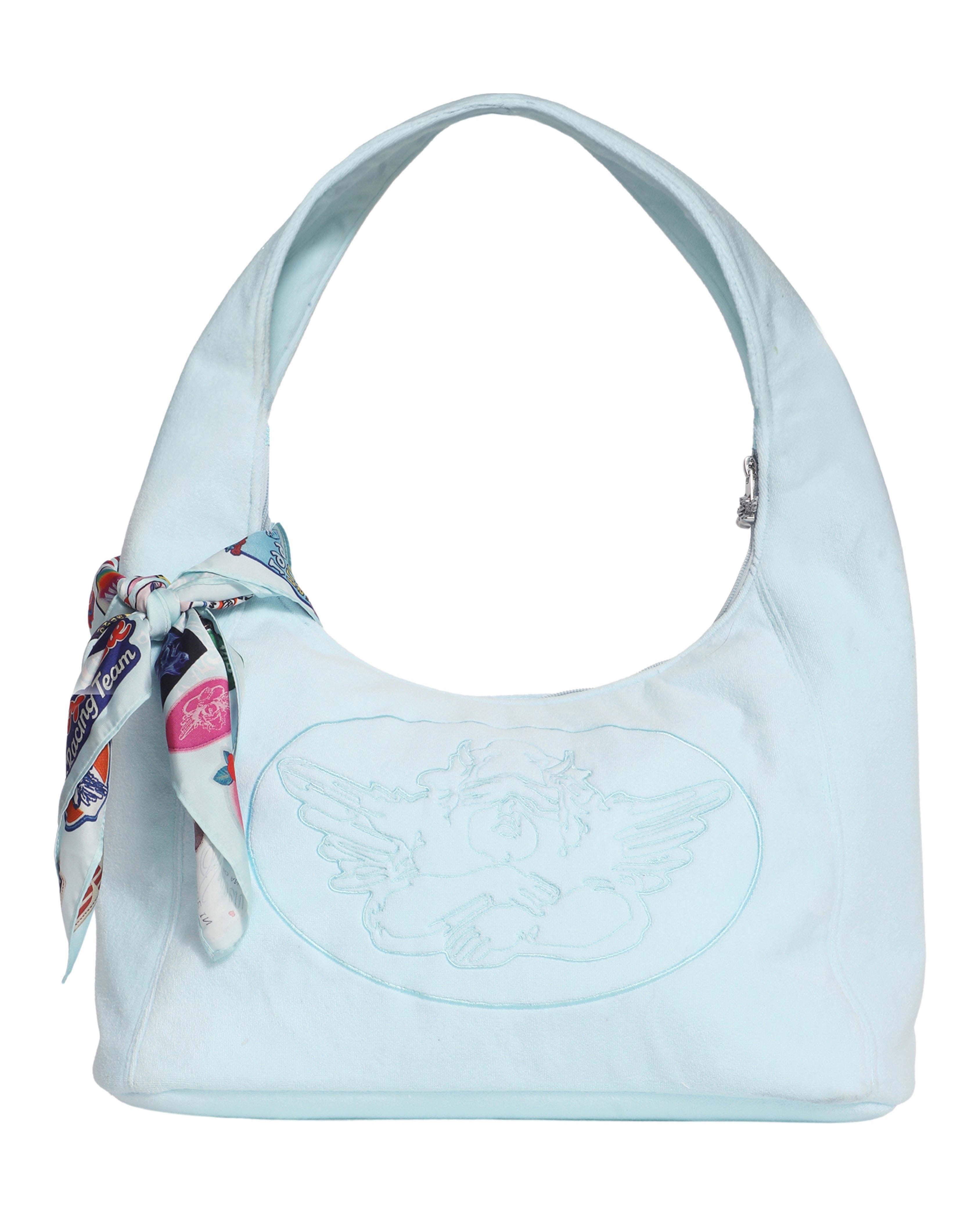 Blue Patched Up Satin Bandana