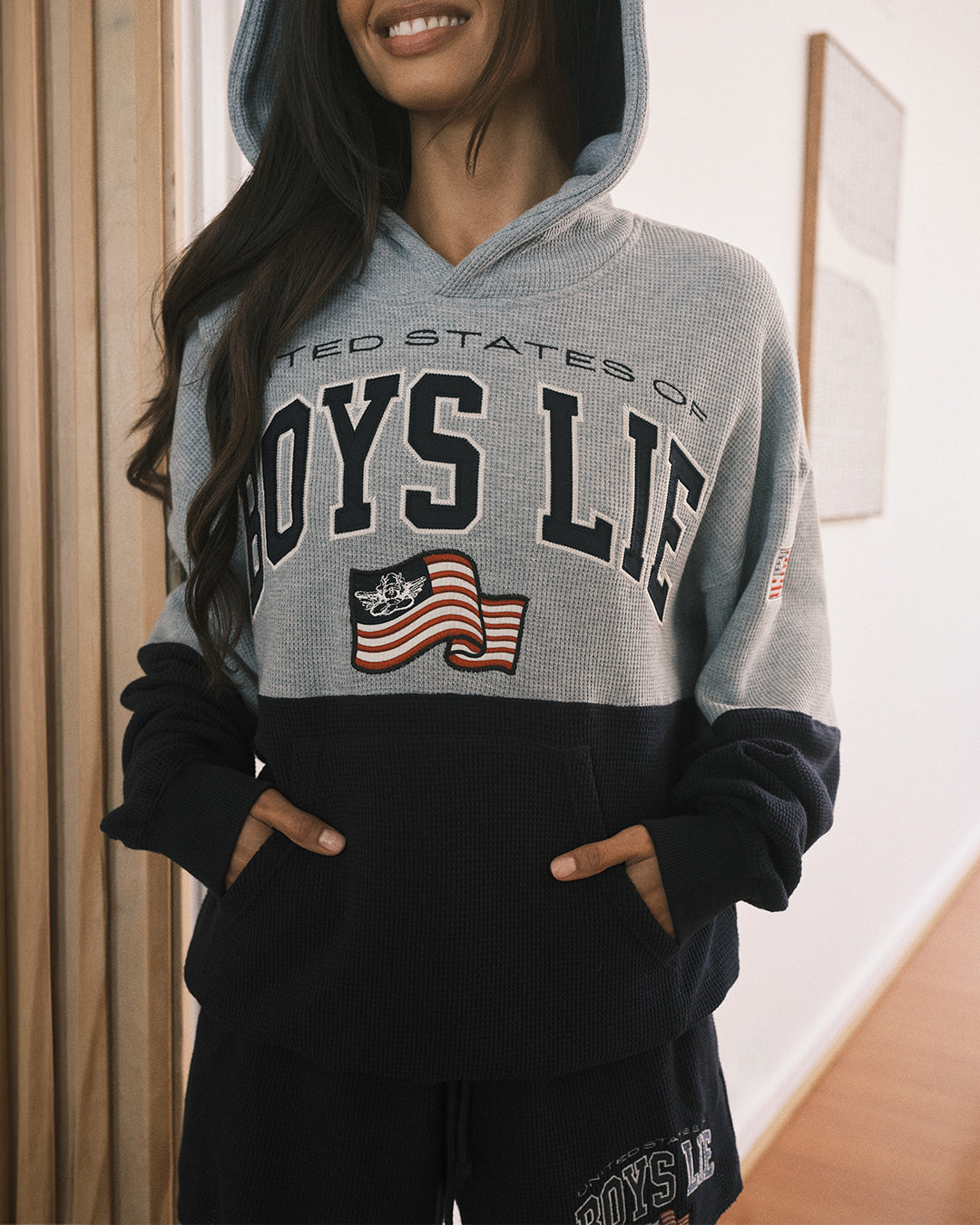 United States of Boys Lie Thermal Racer Hoodie