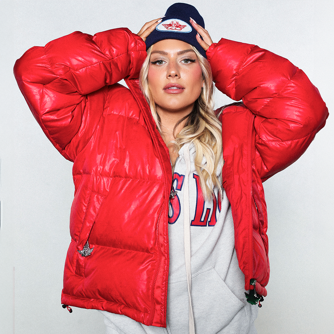 Red Puffer Logo Jacket