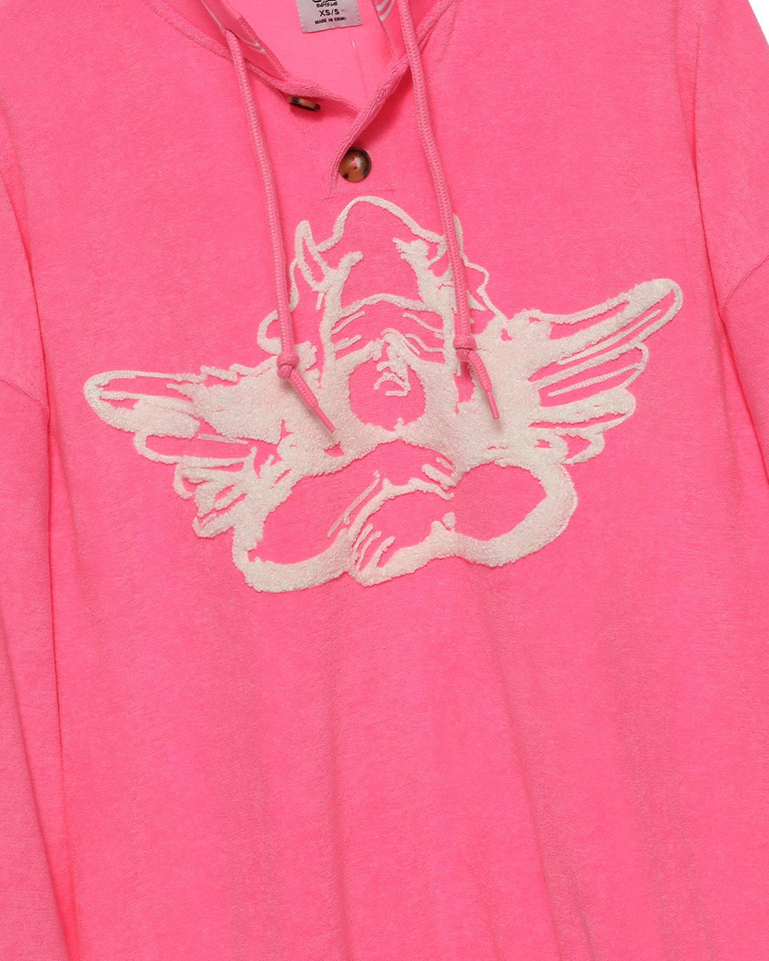 Cherub University Pink Henley Crewneck