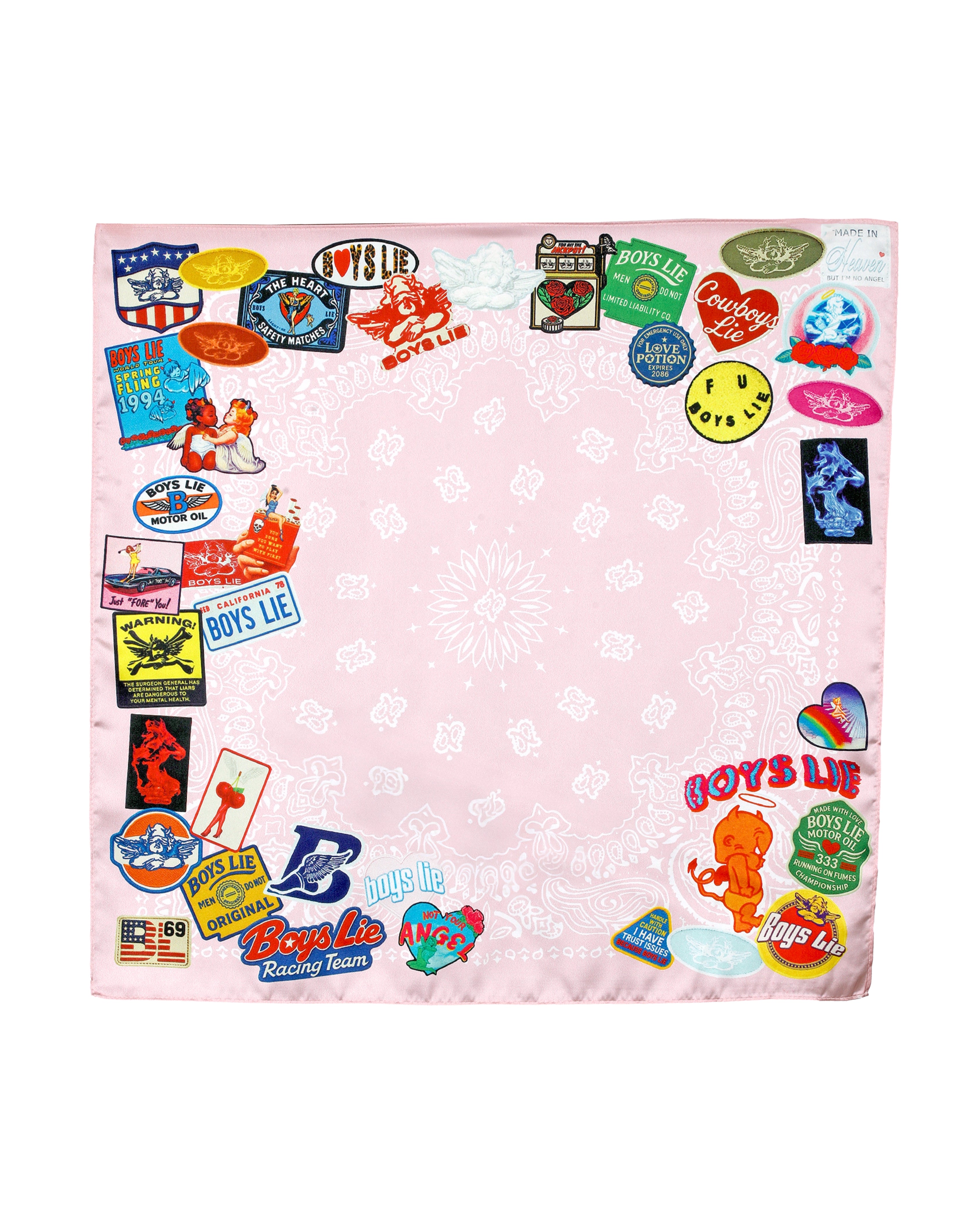 Pink Patched Up Satin Bandana