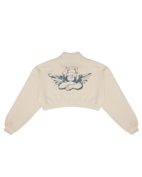 Locked In Henley Cropped Crewneck