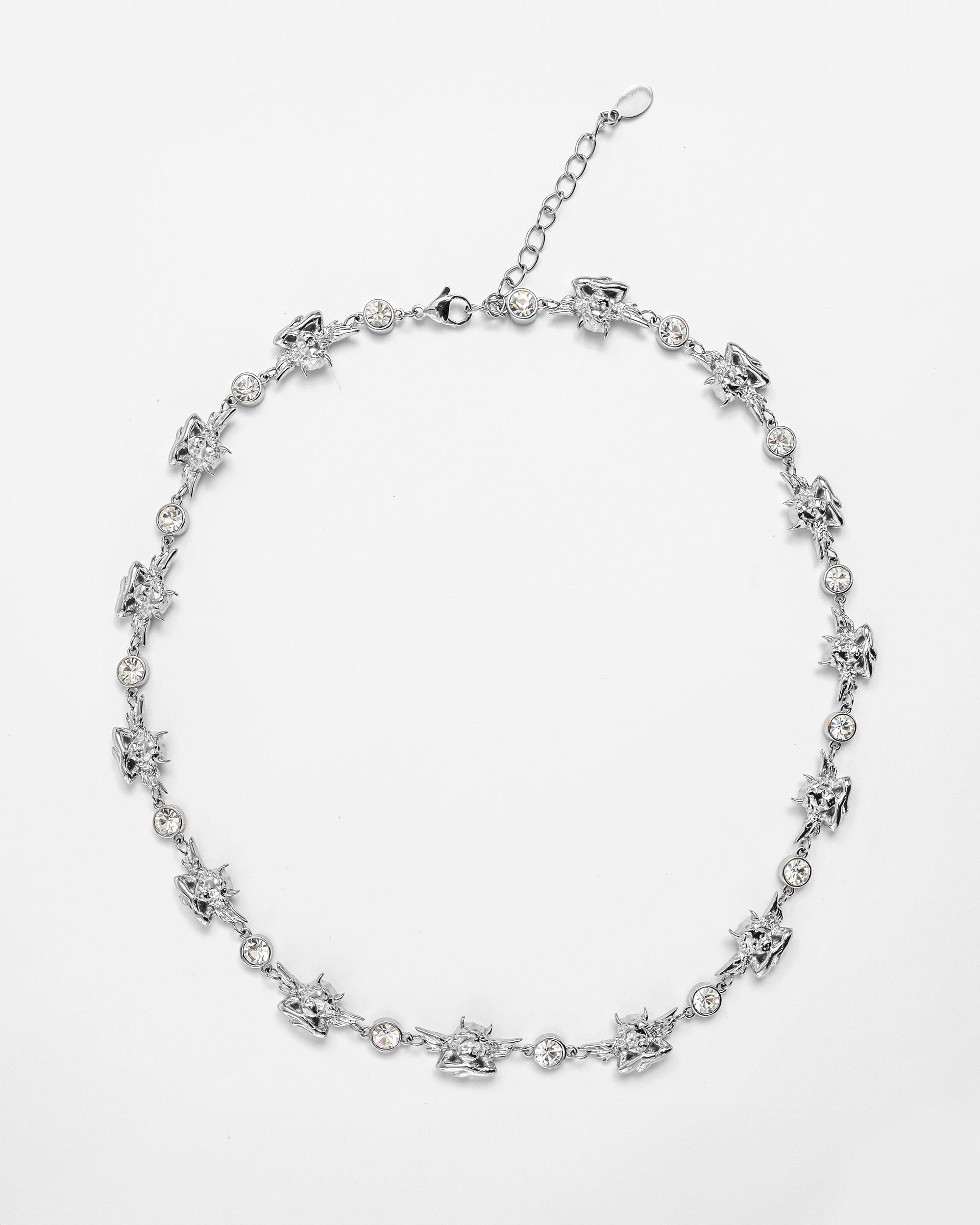 Crystal Clear Silver Necklace
