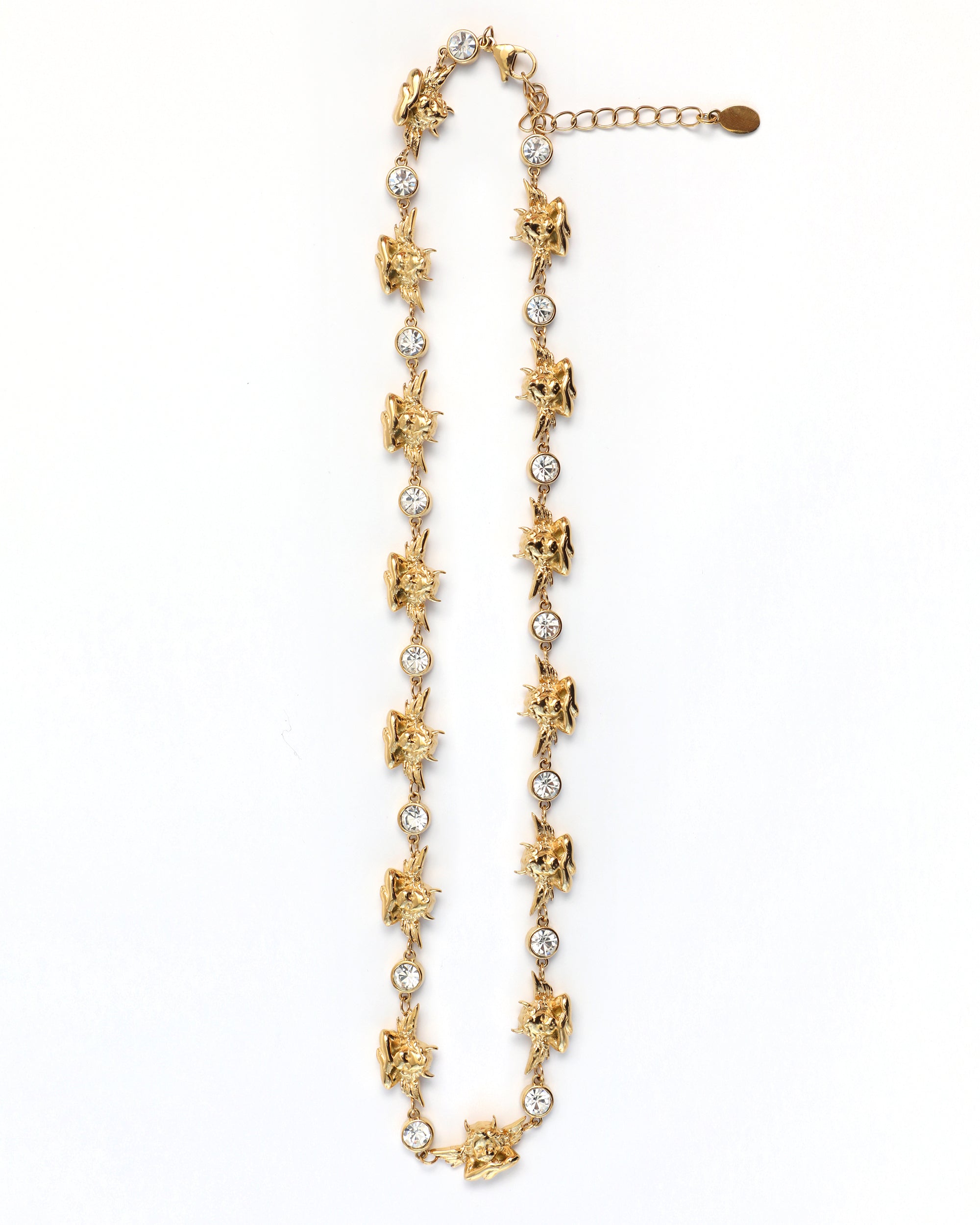 Crystal Clear Gold Necklace