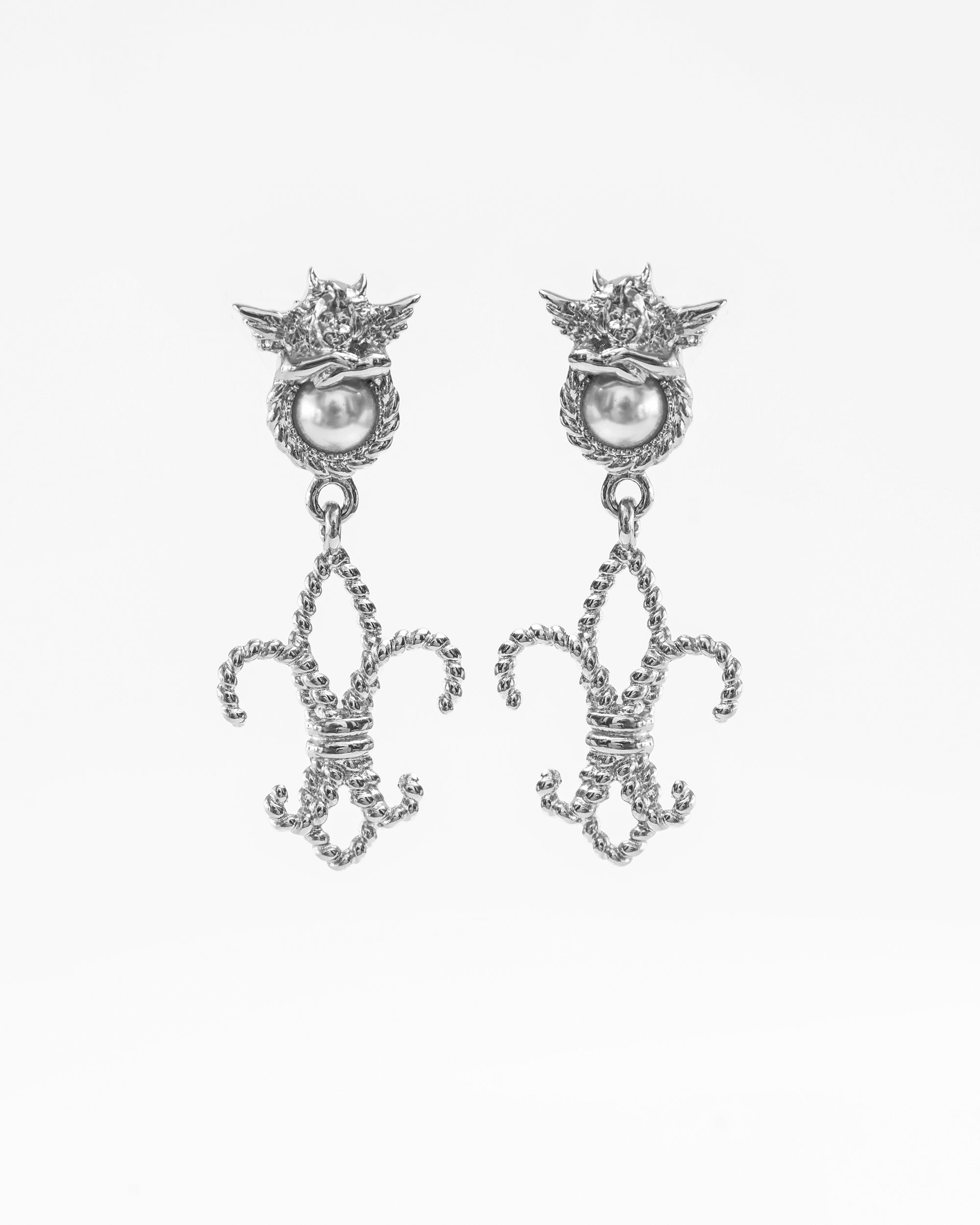 In Spades Silver Earrings