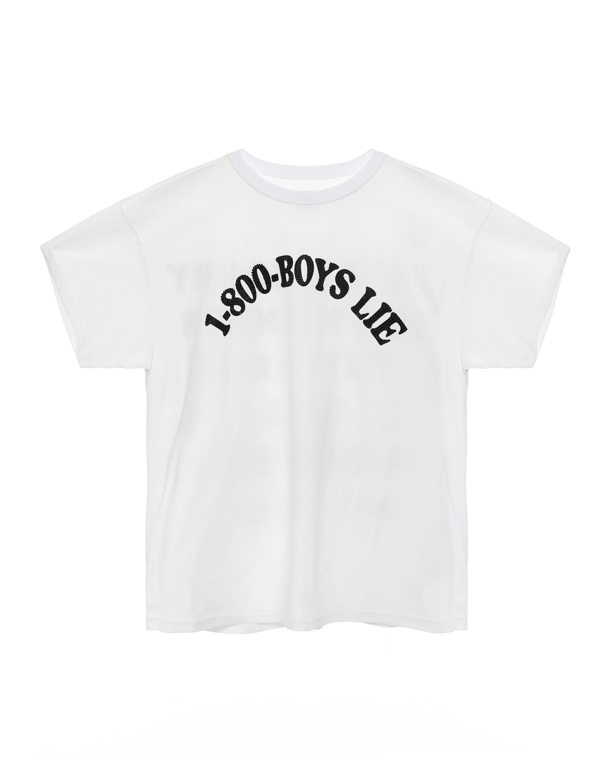 White 1-800 Revamped Boyfriend Tee