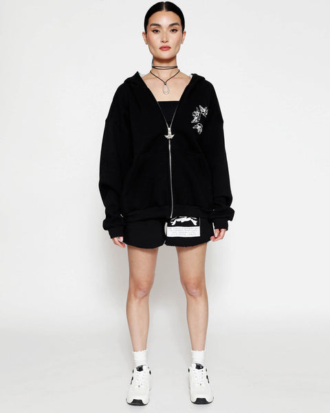 Up in Smoke Zip-Up Boyfriend Hoodie