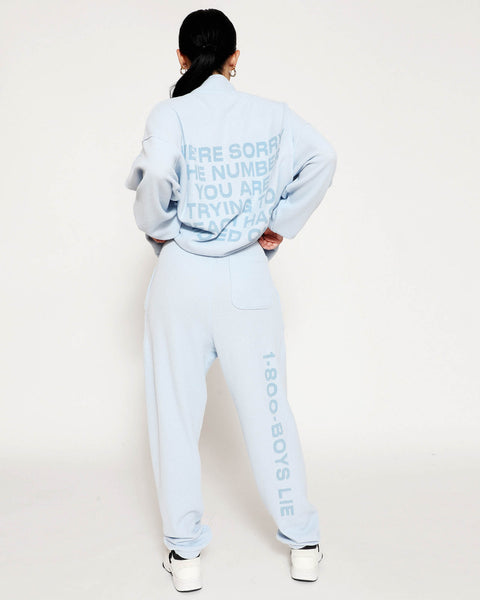 Blue 1-800 Reunion Henley Crewneck