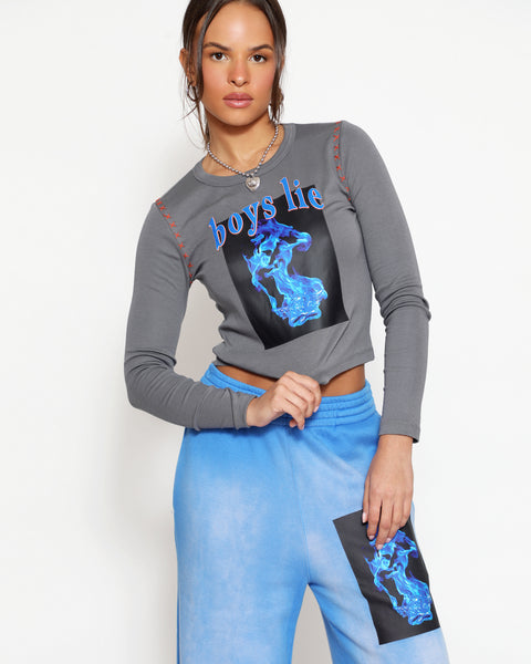 Electric Love Fair Play Fitted Longsleeve Crop