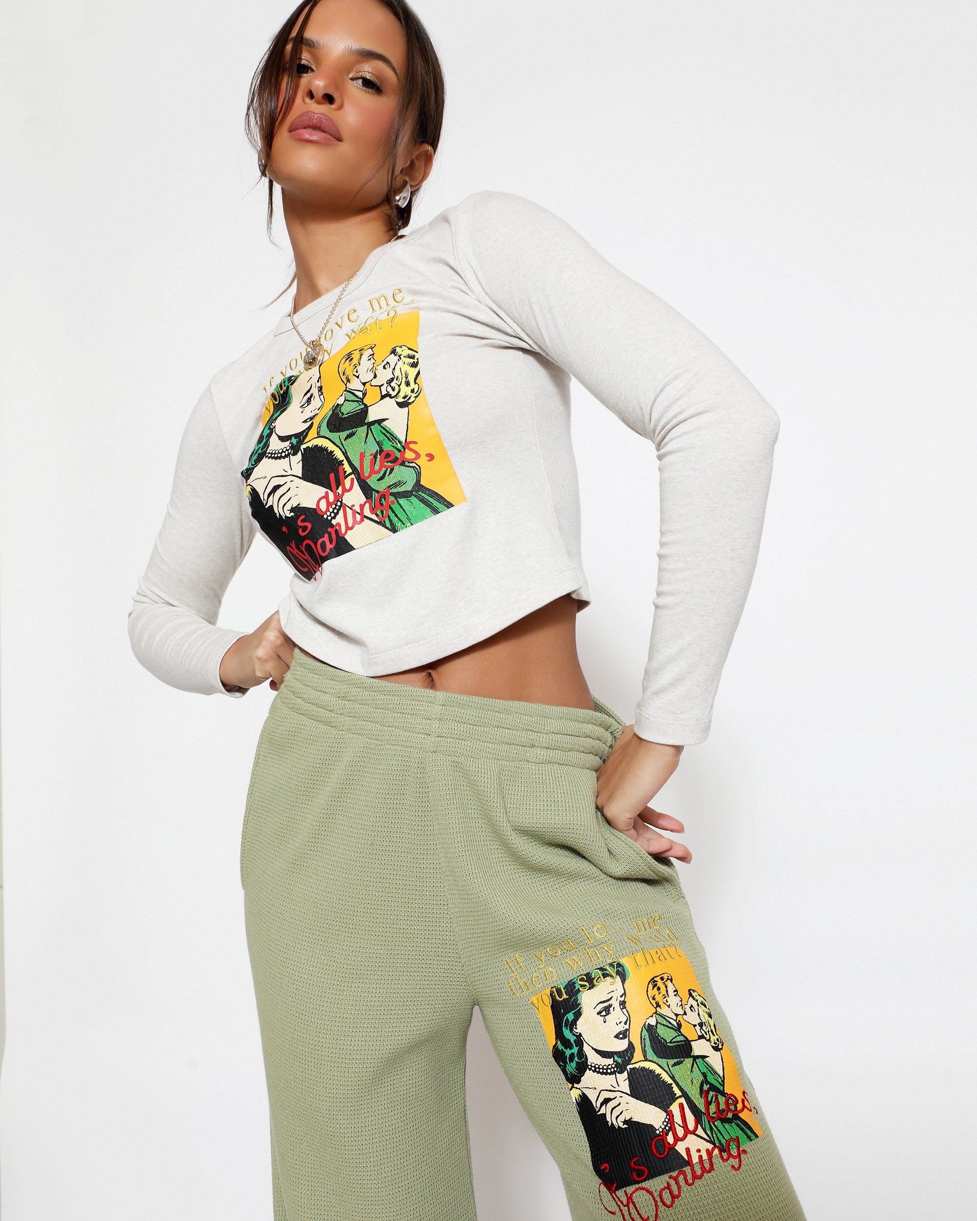 Don't Say It Darling Fair Play Fitted Longsleeve Crop