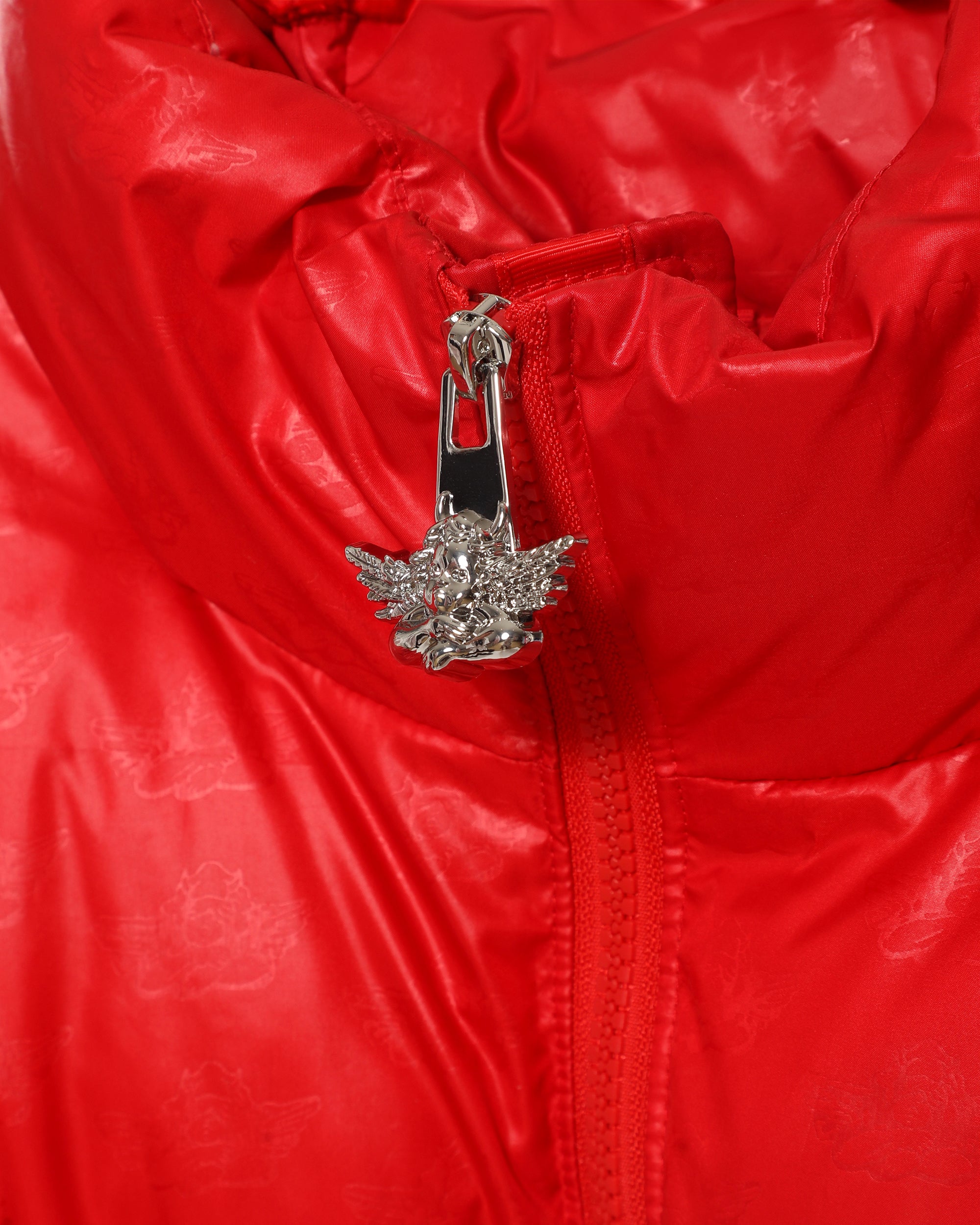 Red Puffer Logo Jacket