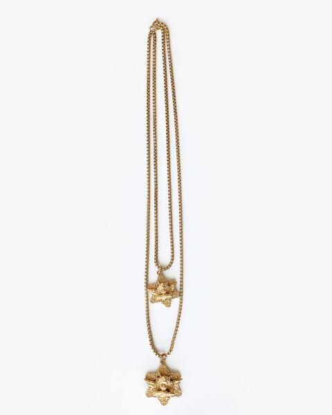 Gold Star Crossed Lovers Necklace