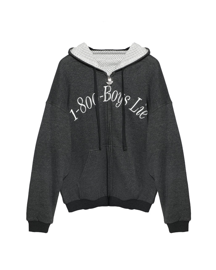 Black 1-800 Boys Lie Racer Hoodie
