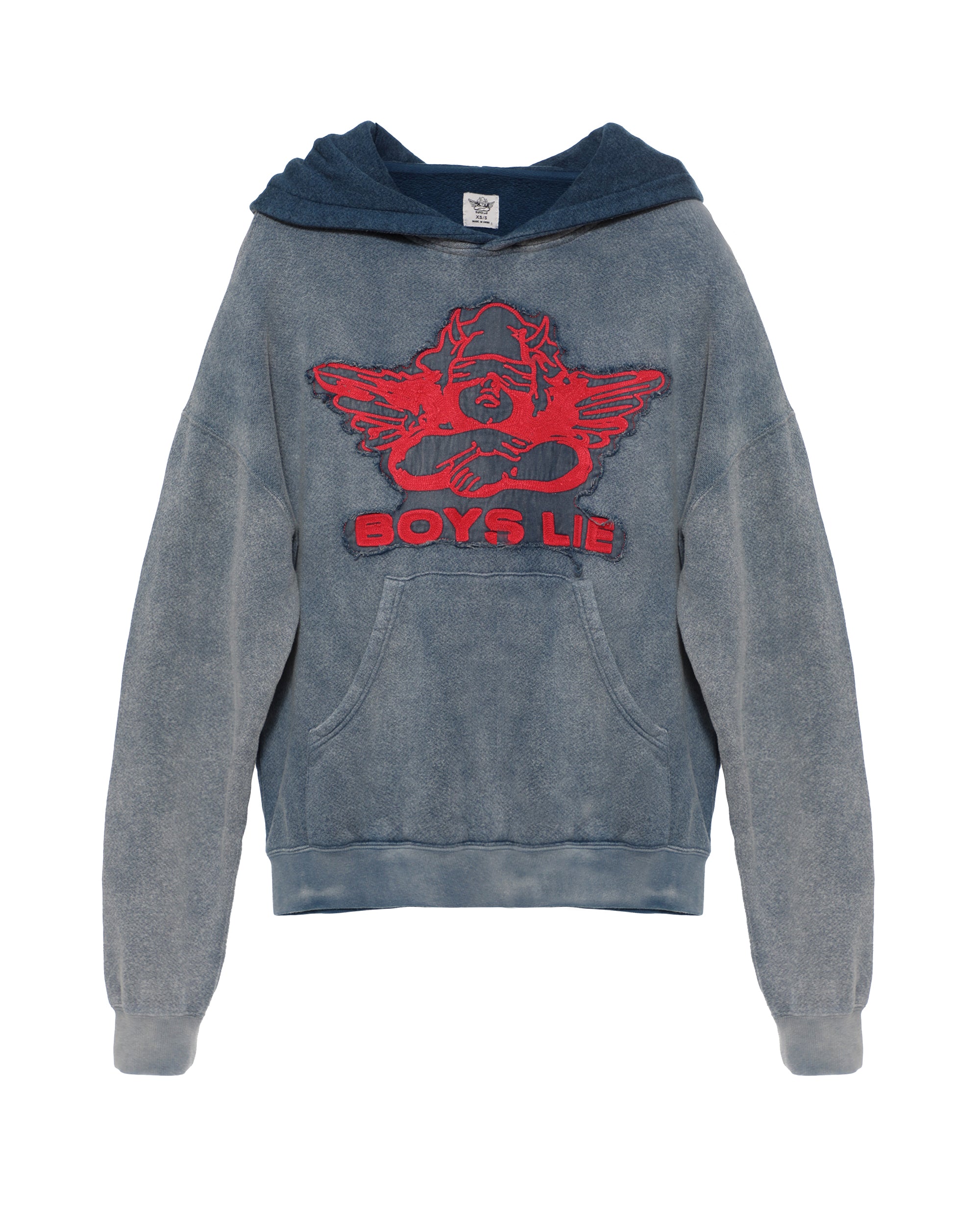 NEW BOYS LIE DENIM REMIX DUSTY BLUE HOODIE outlet OSFA