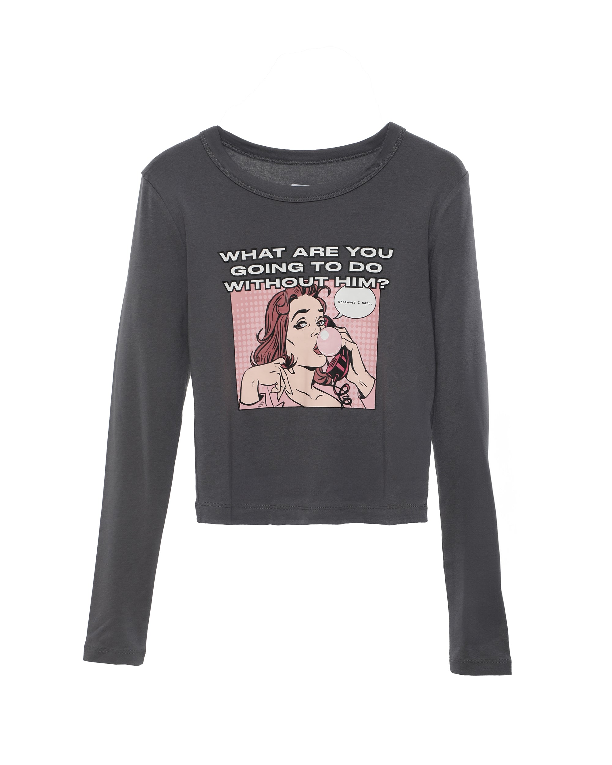 What are You Going To Do Without Him Remix Longsleeve Crop