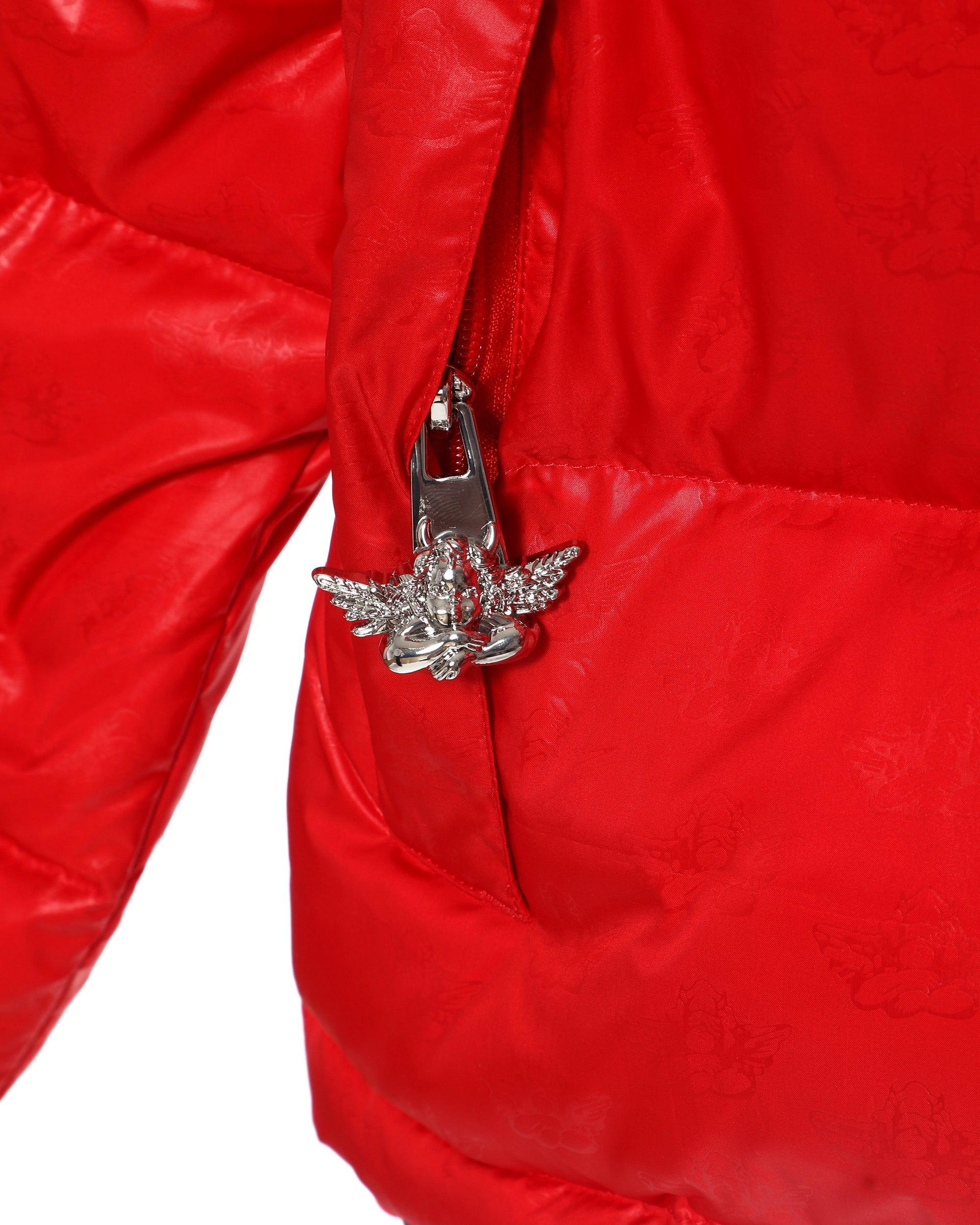 Red Puffer Logo Jacket