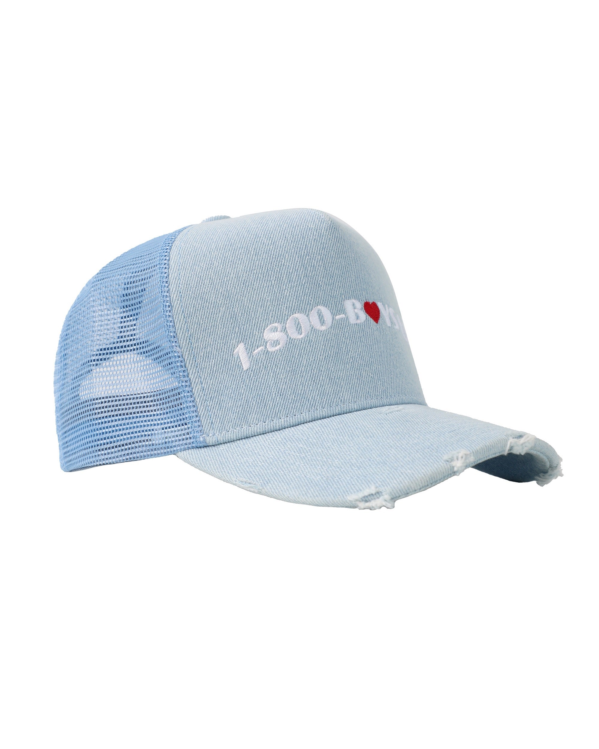 Denim 1-800 Heart Trucker Hat