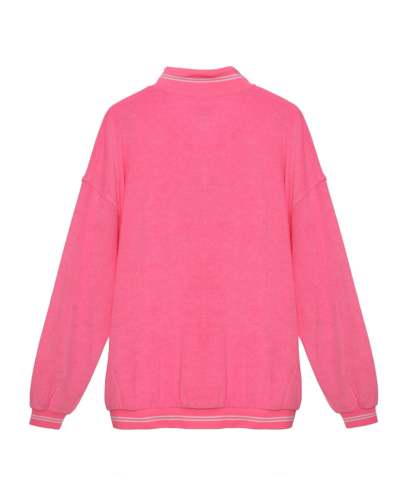 Pink Cherub University Henley Crewneck