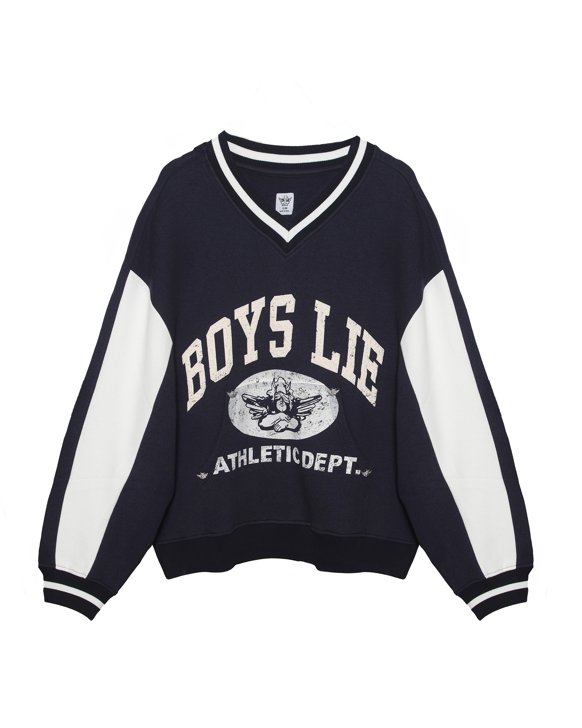 日本未発売 アメリカ購入 Boys Lie パイル 天使 スウェット ネイビー Boys Lie Athletics Hayley V-Neck