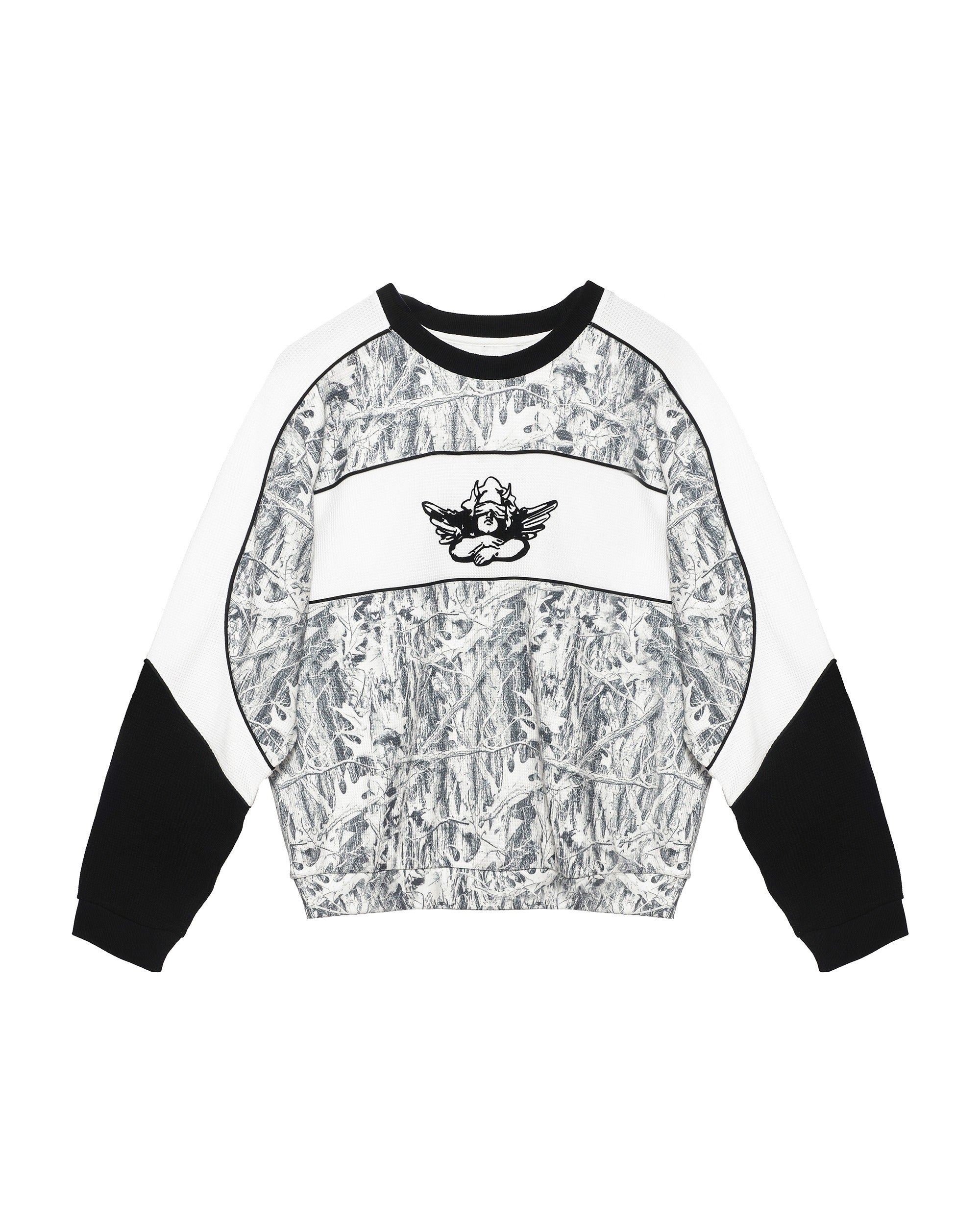 Snowed In Camo Thermal Paneled Kara Crewneck
