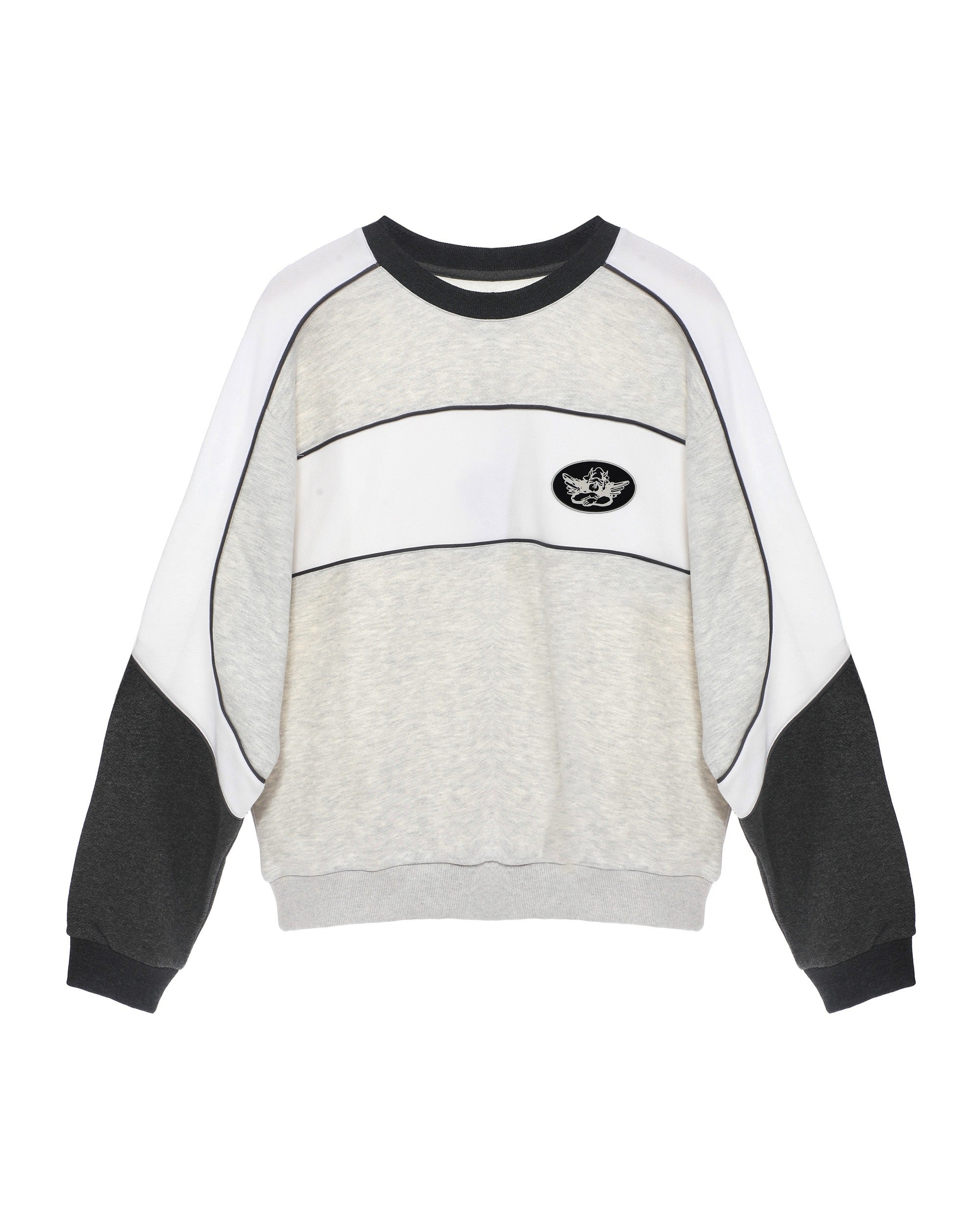 First Pick Heathered Paneled Kara Crewneck