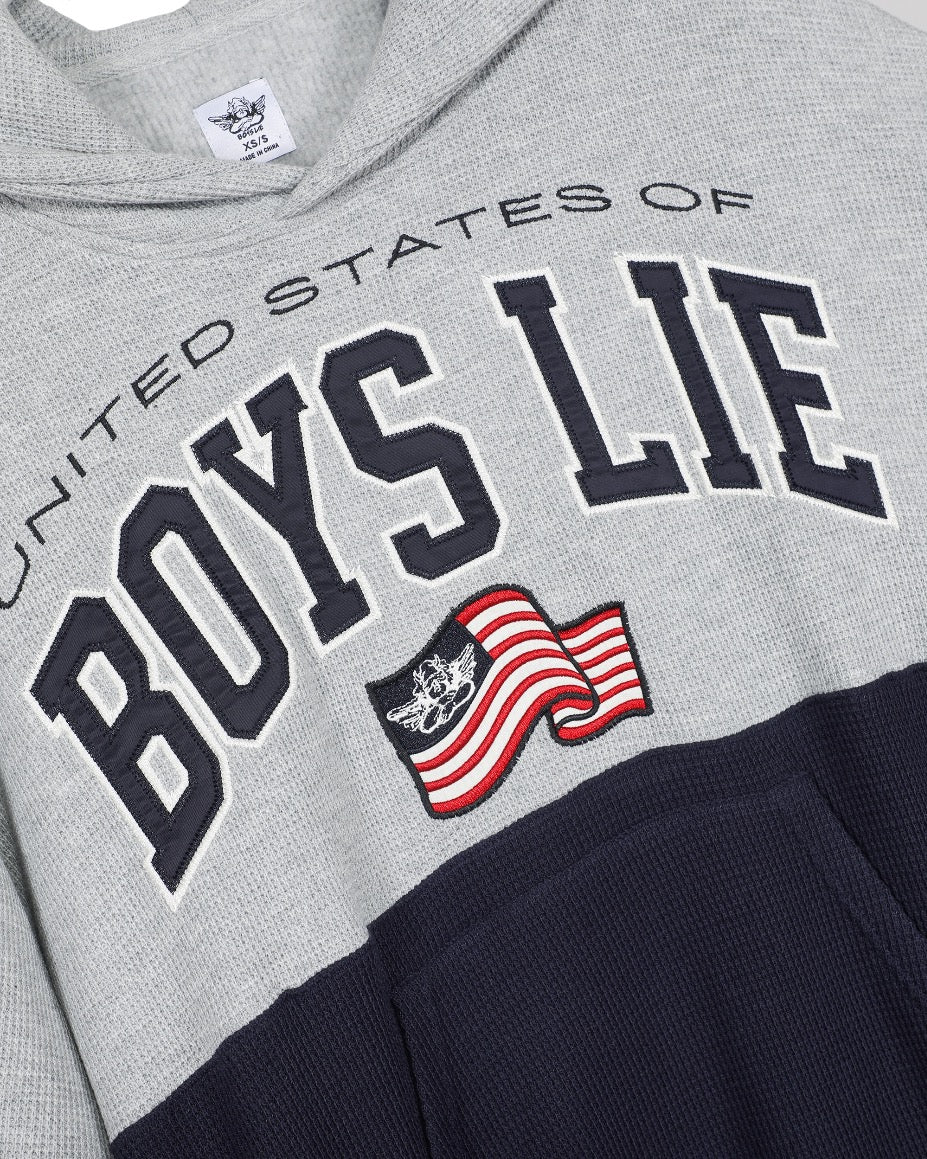 United States of Boys Lie Thermal Racer Hoodie