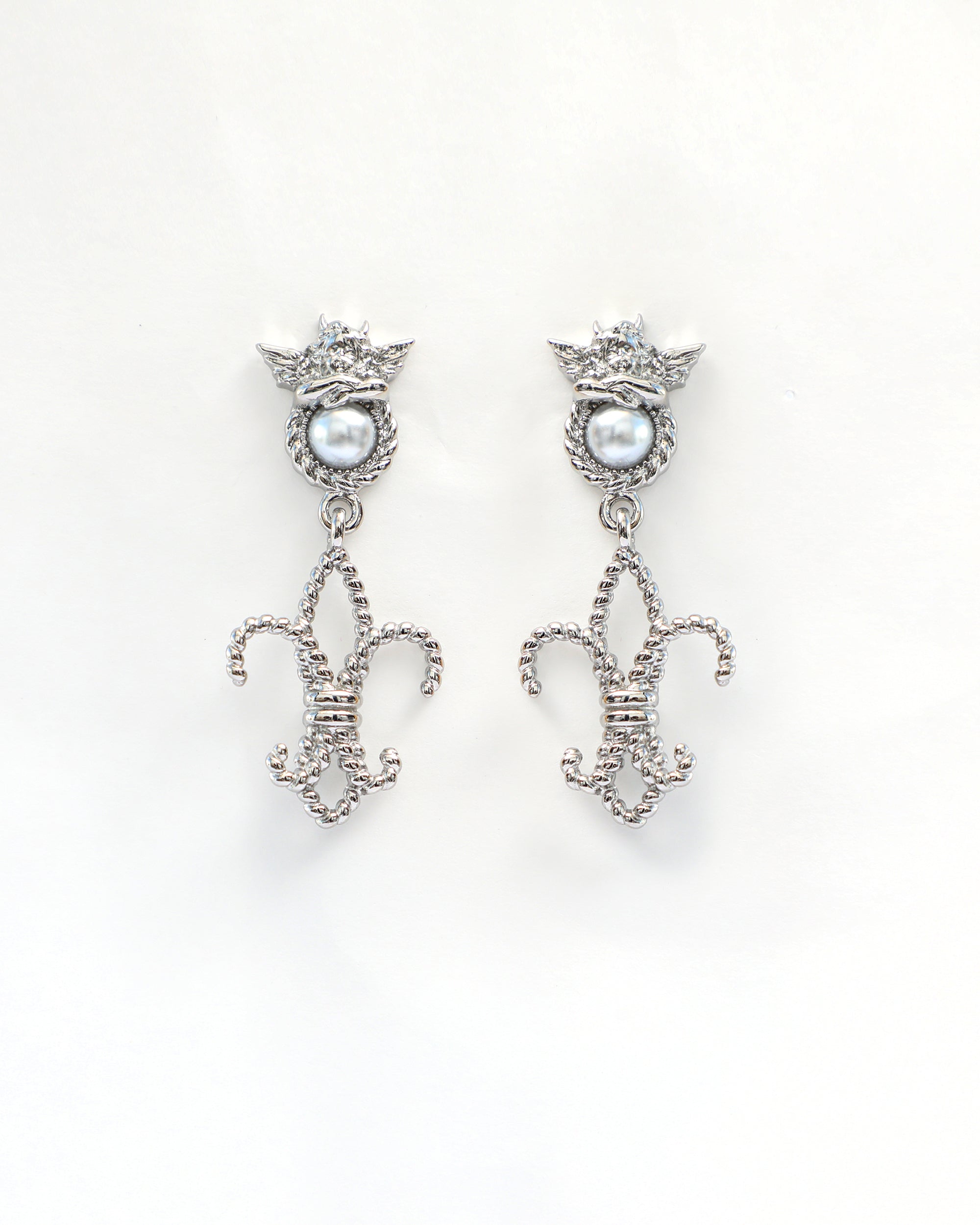 In Spades Silver Earrings