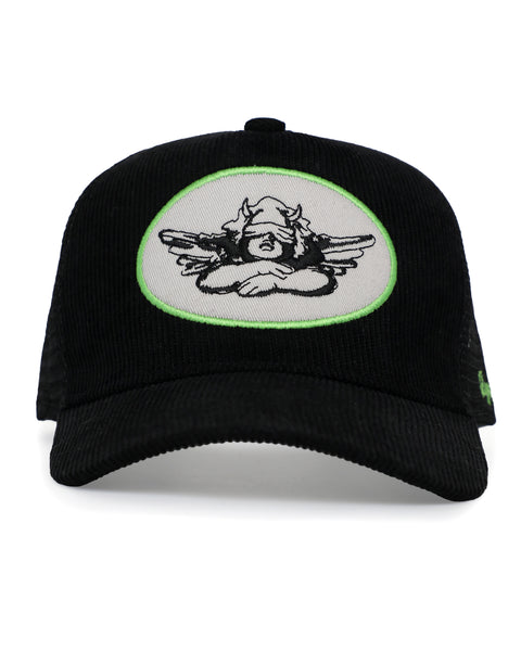 Black Corduroy Trucker Hat