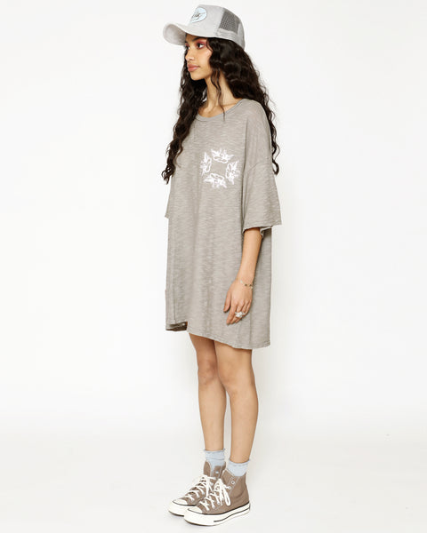Boys Lie Taupe Grey Oversized Graphic Tee