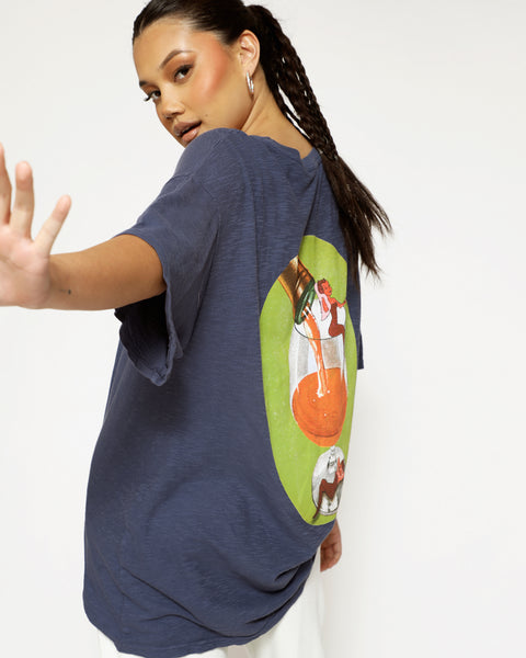 Boys Lie Navy Oversized Graphic Tee