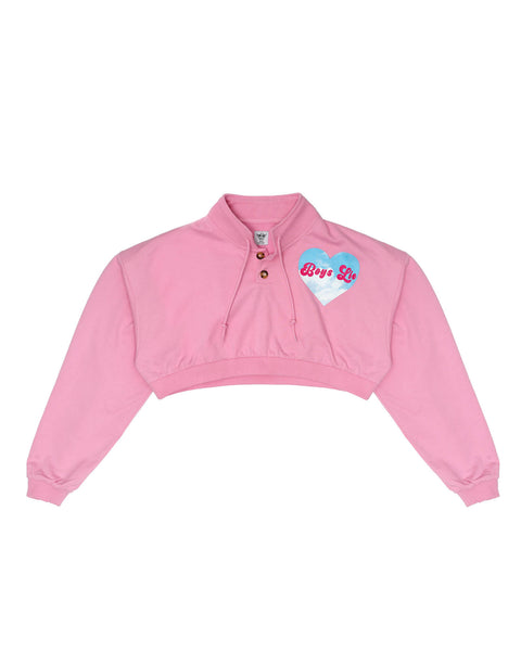 Head in the Clouds Henley Cropped Crewneck