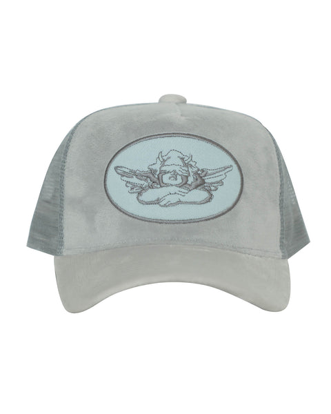 Boys Lie Grey Velour Trucker Hat
