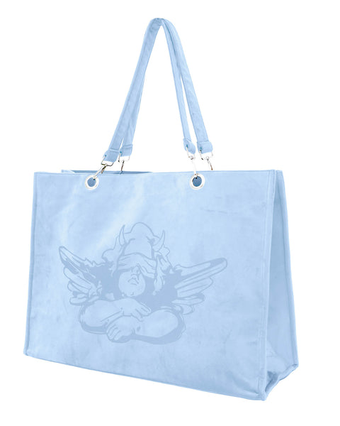 Baby Blue Velour Tote