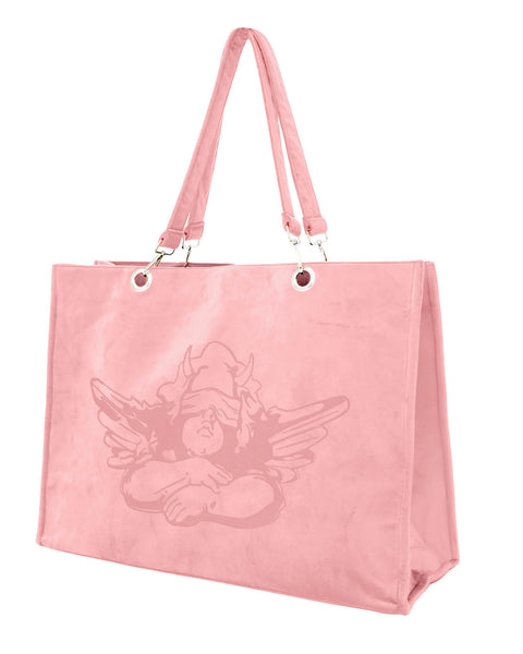 Baby Pink Velour Tote