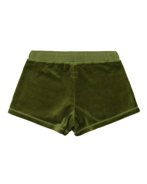 Olive Velour Shorts