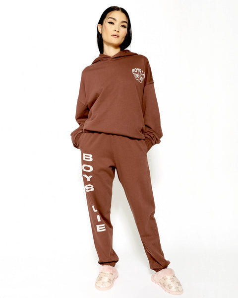 Deep Maroon High Rise Sweatpants