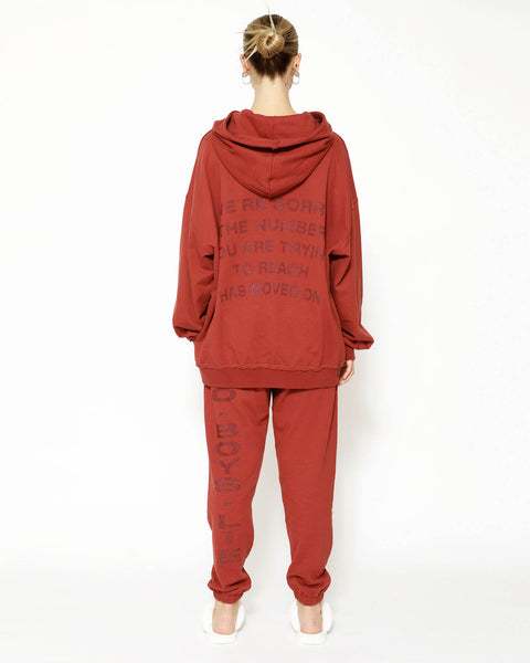 Boys Lie Red High Rise Sweatpants With Rhinestones