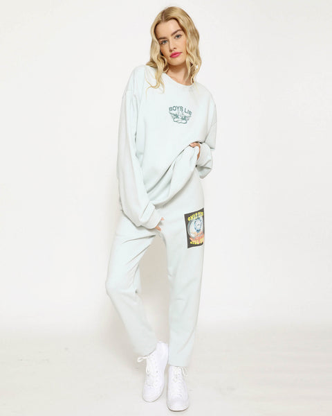 Boys Lie Light Blue Heavyweight French Terry High Rise Sweatpants