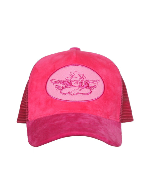 Boys Lie Hot Pink Velour Trucker Hat