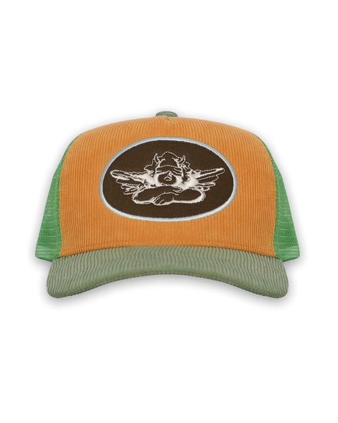 Pumpkin Corduroy Trucker Hat